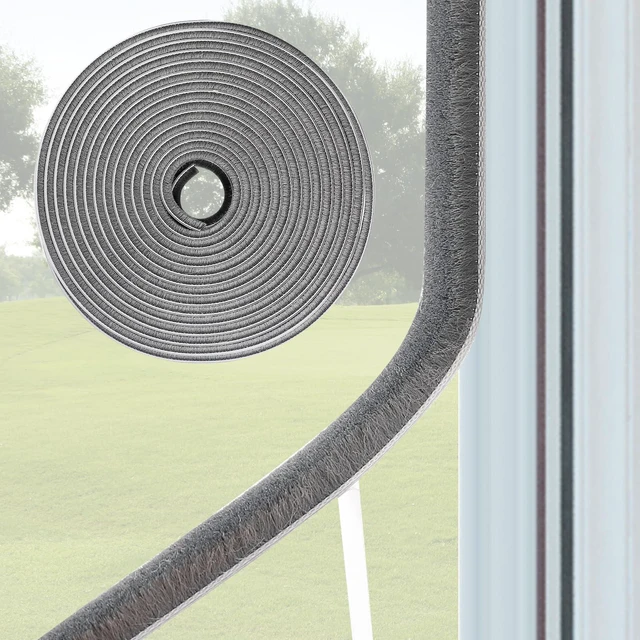 Main image of 33 Ft Weather Stripping Door Seal. Self-Adhesive Soundproofing Weather Stripping for Sliding Windows and Door Frames, 0.35" Wide x 0.2" Thick, Gray