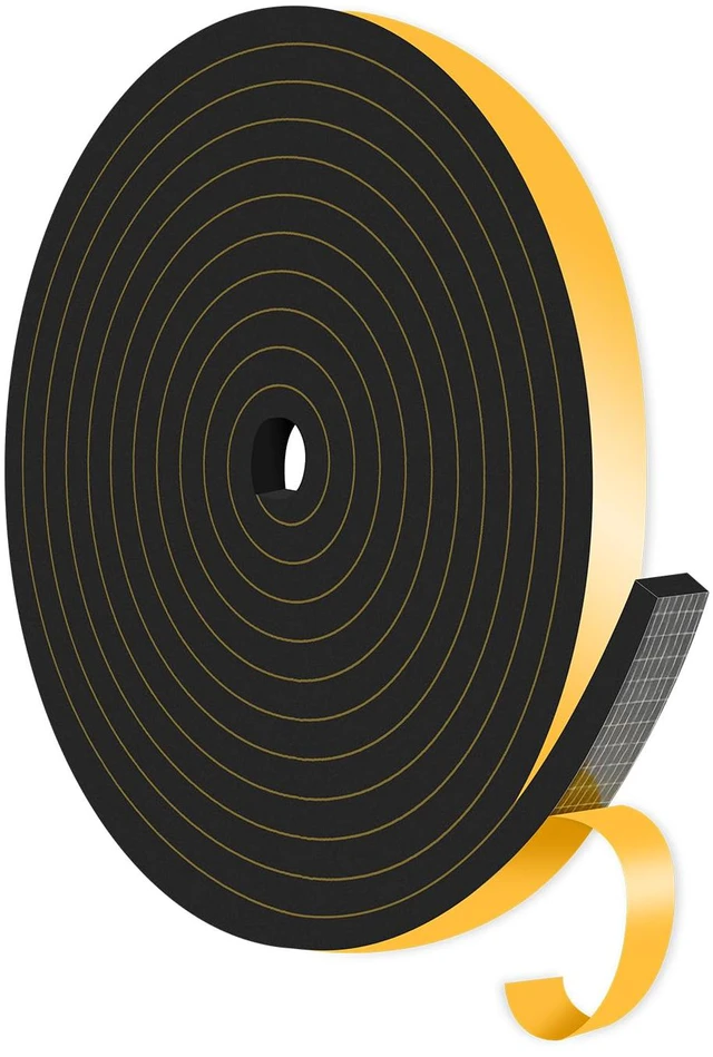 Main image of Weather Stripping Door Seal,High Density CR,1/2 in x 1/4 in x 13Ft | Weather Stripping,Soundproof,Cold Insulation,Foam Insulation Tape for Door,Front Door Frame,Windows,Sliding Door,Black