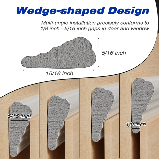 Alt view image 2 of 7 - Weather Stripping Door Seal Strip for Door Frame,Winter Window Insulation | Doors Soundproofing Gap Filler,Window Sealer Exterior Doors Weather Stripping,Foam Windows Draft Stopper (White,118")