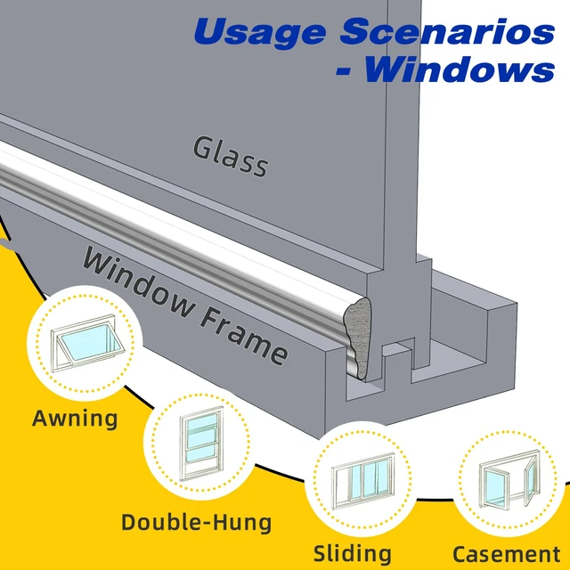 Alt view image 5 of 7 - Weather Stripping Door Seal Strip for Door Frame,Winter Window Insulation | Doors Soundproofing Gap Filler,Window Sealer Exterior Doors Weather Stripping,Foam Windows Draft Stopper (White,118")