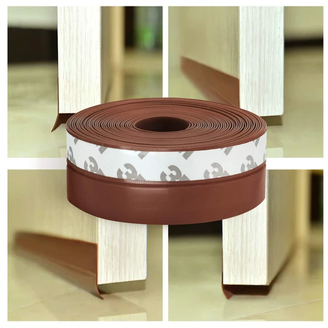 Alt view image 7 of 7 - Weather Stripping, Silicone Door Seal Strip Door, Window, 16 Feet Long, Reddish Brown (Width 25mm)