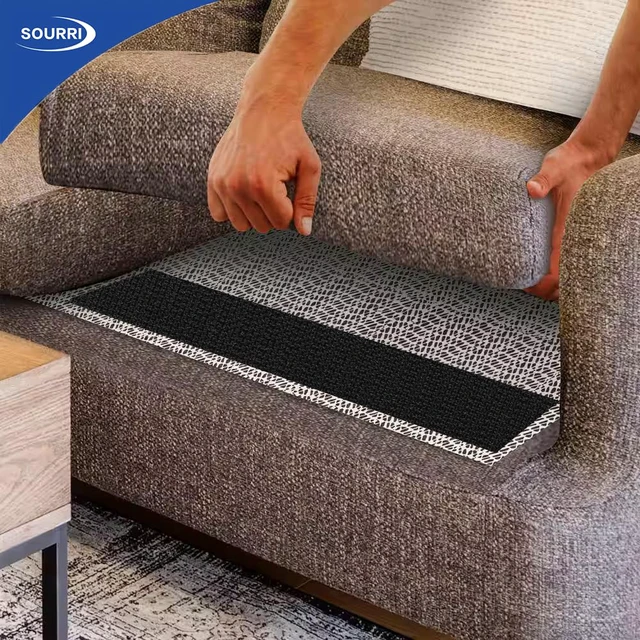 Alt view image 3 of 7 - 4''x 20Ft Heavy Duty Hook and Loop Tape, Keep Couch Cushions from Sliding | Self adhesive, strong grip, rug gripper tape & pads, furniture stopper, non slip, sofa cushion holder, 4in wide x 20 ft long