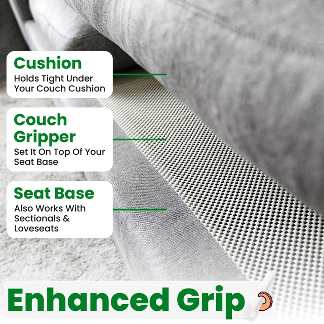 Alt view image 2 of 7 - Non Slip Couch Cushion Grip Pad (3 Seater 22" By 47") | Keep Sofa Cushions from Sliding, Couch Cushion Pads, Anti Slip, Sofa & Patio Grips, Mattress Gripper Stopper, Prevent Sliding