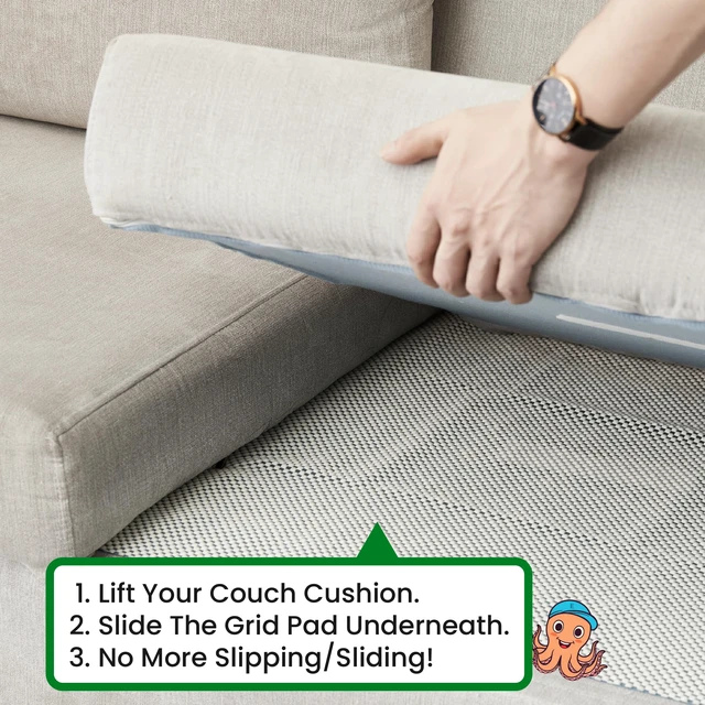 Alt view image 5 of 7 - Non Slip Couch Cushion Grip Pad (3 Seater 22" By 47") | Keep Sofa Cushions from Sliding, Couch Cushion Pads, Anti Slip, Sofa & Patio Grips, Mattress Gripper Stopper, Prevent Sliding