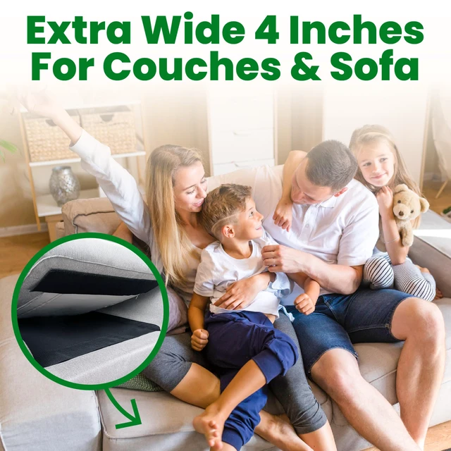 Alt view image 2 of 7 - Heavy Duty Strips for Couch Cushions (4 Inch x 10 Feet, Black) | Keep Sofa Cushions from Sliding, Adhesive Hook and Loop Tape, Prevent Sliding, Indoors, Outdoors, Non Slip, Furniture Grip