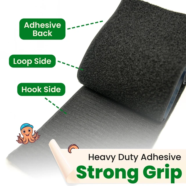 Alt view image 3 of 7 - Heavy Duty Strips for Couch Cushions (4 Inch x 10 Feet, Black) | Keep Sofa Cushions from Sliding, Adhesive Hook and Loop Tape, Prevent Sliding, Indoors, Outdoors, Non Slip, Furniture Grip