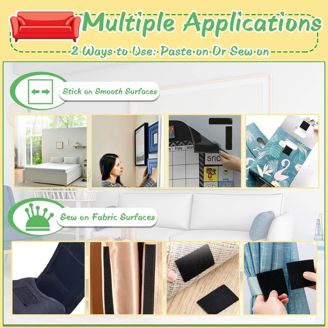 Alt view image 3 of 7 - Couch Cushion Non Slip Pads to Keep Couch Cushions from Sliding, Hook and Loop Tape with Adhesive for Smooth Surfaces, 2m Long and 11cm Wide