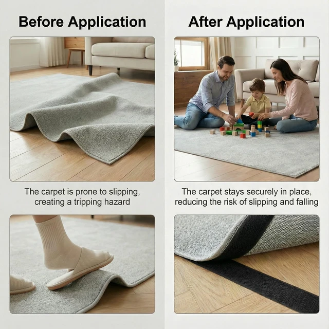 Alt view image 5 of 7 - Non Slip Couch Cushion Gripper Roll 4 Inch x 18 Feet, Anti Slip Couch Cushion Gripper with Strong Adhesive Backing, Rug Gripper for Carpet and Non Slip Mattress Gripper, Cut to Fit Furniture Stability