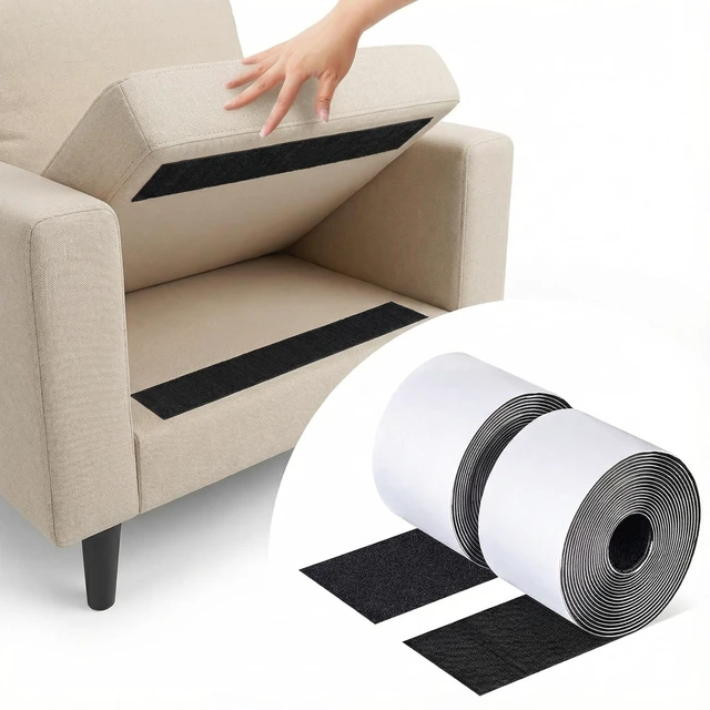 Main image of Non Slip Couch Cushion Gripper Roll 4 Inch x 18 Feet, Anti Slip Couch Cushion Gripper with Strong Adhesive Backing, Rug Gripper for Carpet and Non Slip Mattress Gripper, Cut to Fit Furniture Stability