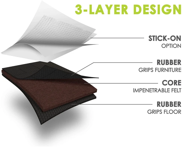 Alt view image 3 of 6 - GorillaPads 4 Inch Non Slip Furniture Gripper Pads (Pre-Scored to Cut to Size) Stops Sliding and Protects All Hard Floor Surfaces, Optional Self-Stick Adhesive, Square, CB140