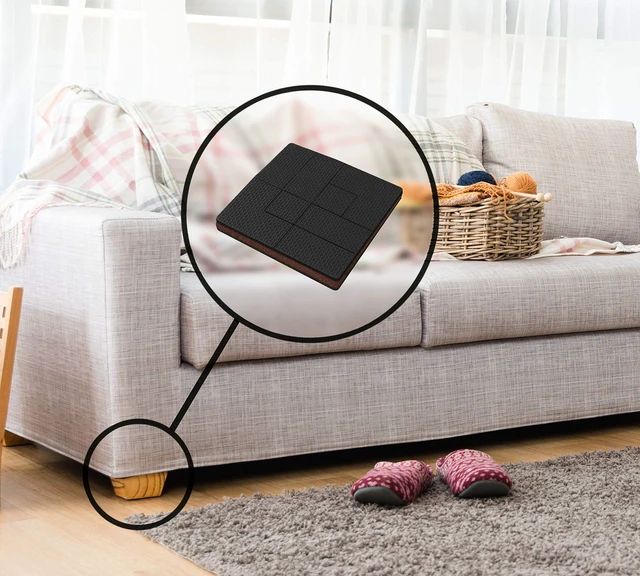 Alt view image 6 of 6 - GorillaPads 4 Inch Non Slip Furniture Gripper Pads (Pre-Scored to Cut to Size) Stops Sliding and Protects All Hard Floor Surfaces, Optional Self-Stick Adhesive, Square, CB140