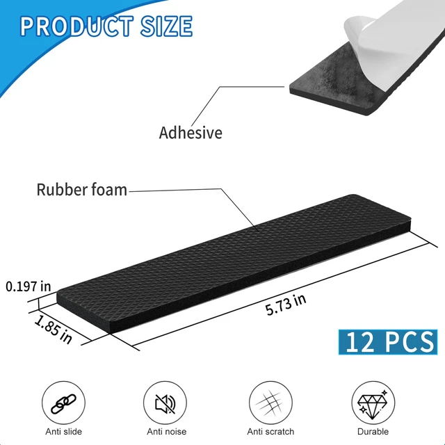 Alt view image 2 of 7 - 12 Pcs Premium Furniture Pads,Thick Non-Slip Pad Foot Cover Self-Furniture Gripper - Stops Slide - Adhesive Pads Protectors