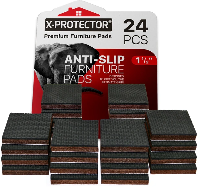 Main image of Non Slip Furniture Pads 24 Premium Furniture Grippers 1 1/2"! | Best SelfAdhesive Rubber Feet Furniture Feet Ideal Non Skid Furniture Pad Floor Protectors Keep Furniture in Place!