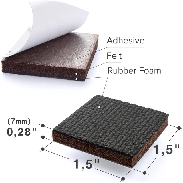 Alt view image 3 of 6 - Non Slip Furniture Pads 24 Premium Furniture Grippers 1 1/2"! | Best SelfAdhesive Rubber Feet Furniture Feet Ideal Non Skid Furniture Pad Floor Protectors Keep Furniture in Place!