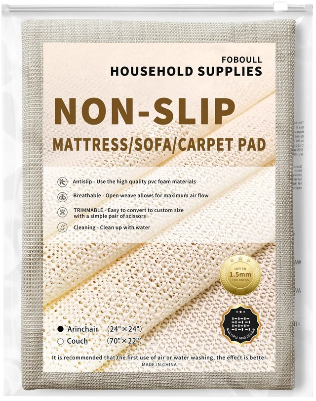 Main image of Keep Armchair Cushions from Sliding, Keep Bed and Topper Pad from Sliding for Sofa, Armchair, Chair Cushion, Mattresses, Easy Trim, Slip Resistant, Grips Helps Stop Slipping