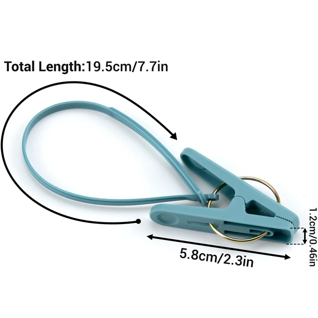 Alt view image 3 of 7 - 24 Pack Clothes Pins Clothes Peg Clip Pins with Plastic Rope for Clothesline Multicolor Drying Clothing Clips Hooks Windproof Clothes Hanger for Hanging Socks Hats Pants Bras Underwears Towel Photo