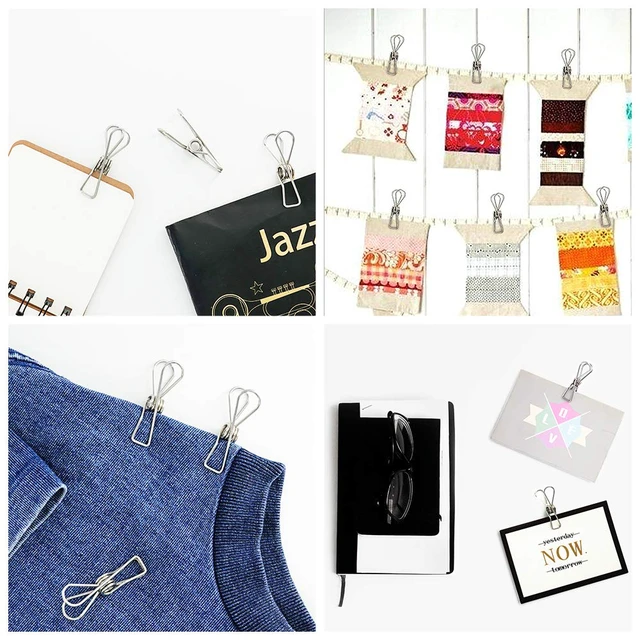 Alt view image 4 of 7 - 40 Pack Stainless Steel Clothes Pins, Multi-Purpose Metal Wire Utility Clips