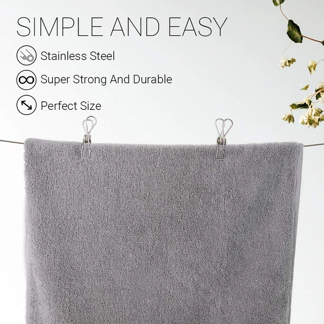 Alt view image 7 of 7 - 40 Pack Stainless Steel Clothes Pins, Multi-Purpose Metal Wire Utility Clips