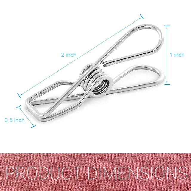 Alt view image 2 of 7 - 40 Pack Stainless Steel Clothes Pins, Multi-Purpose Metal Wire Utility Clips