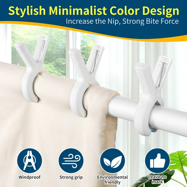 Alt view image 4 of 7 - 12 Pack Beach Towel Clips,Pool Chair Clips,Heavy Duty Plastic Clothes Pins,Quilt Drying Clips,Windproof Clothes Clips,Keep Your Towel,Clothes,Blankets to Dry on Clothesline and Hanging Rack