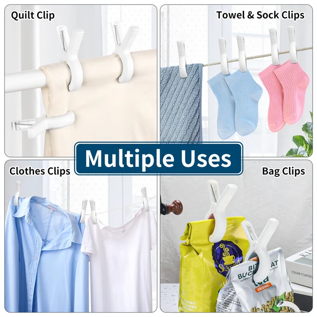 Alt view image 7 of 7 - 12 Pack Beach Towel Clips,Pool Chair Clips,Heavy Duty Plastic Clothes Pins,Quilt Drying Clips,Windproof Clothes Clips,Keep Your Towel,Clothes,Blankets to Dry on Clothesline and Hanging Rack