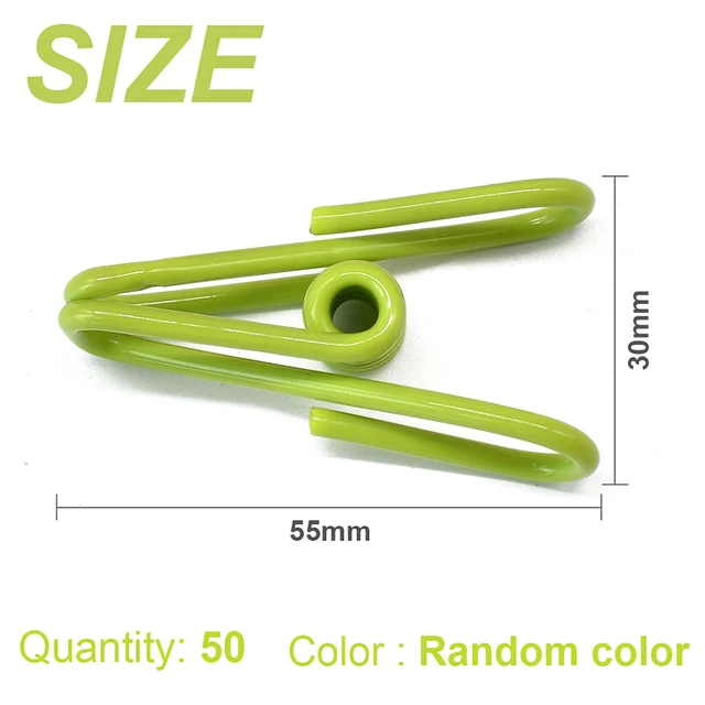 Alt view image 2 of 7 - 50 Pack Steel Wire Clip Utility Clips Colorful Vinyl-Coated Windproof Clothespin for Drying Home Laundry and Office Multi-Purpose Assorted Colors