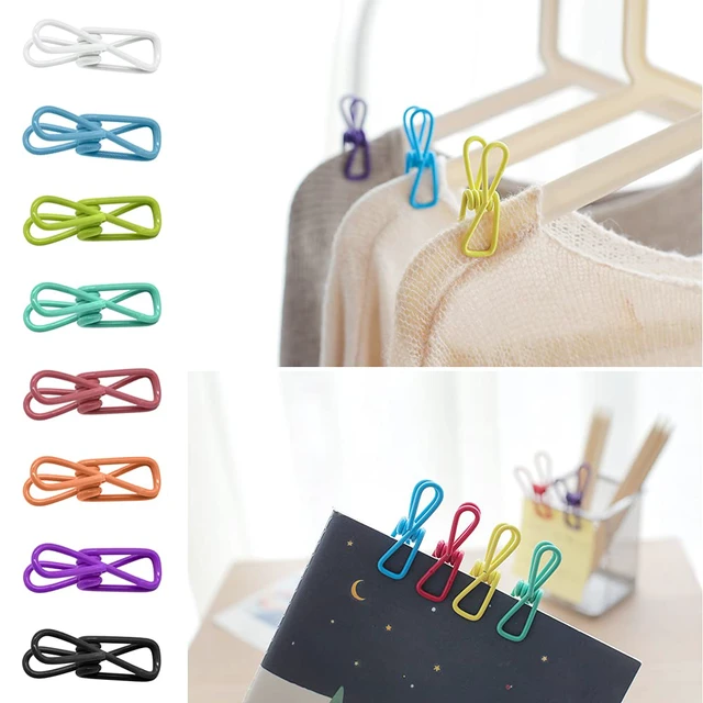 Alt view image 7 of 7 - 50 Pack Steel Wire Clip Utility Clips Colorful Vinyl-Coated Windproof Clothespin for Drying Home Laundry and Office Multi-Purpose Assorted Colors