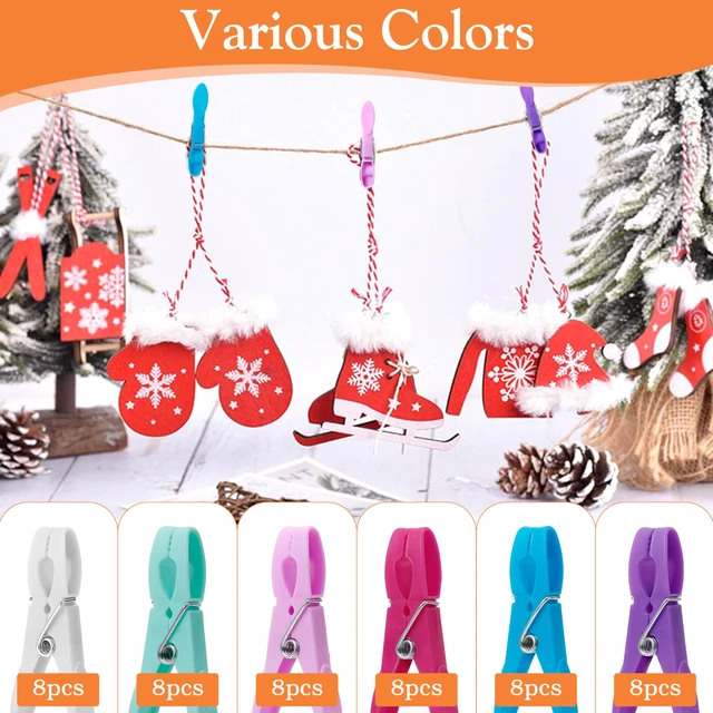 Alt view image 4 of 7 - 48 Pack Colorful Plastic Clothespins,Heavy Duty Clothes Pins Clips with Springs,Non-Slip Clips for Hanging Clothes,Towels,Crafts,Picture Clips Food Package Clips,Air-Drying Clothing Pin Set