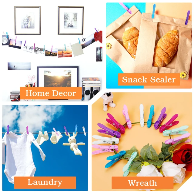 Alt view image 7 of 7 - 48 Pack Colorful Plastic Clothespins,Heavy Duty Clothes Pins Clips with Springs,Non-Slip Clips for Hanging Clothes,Towels,Crafts,Picture Clips Food Package Clips,Air-Drying Clothing Pin Set