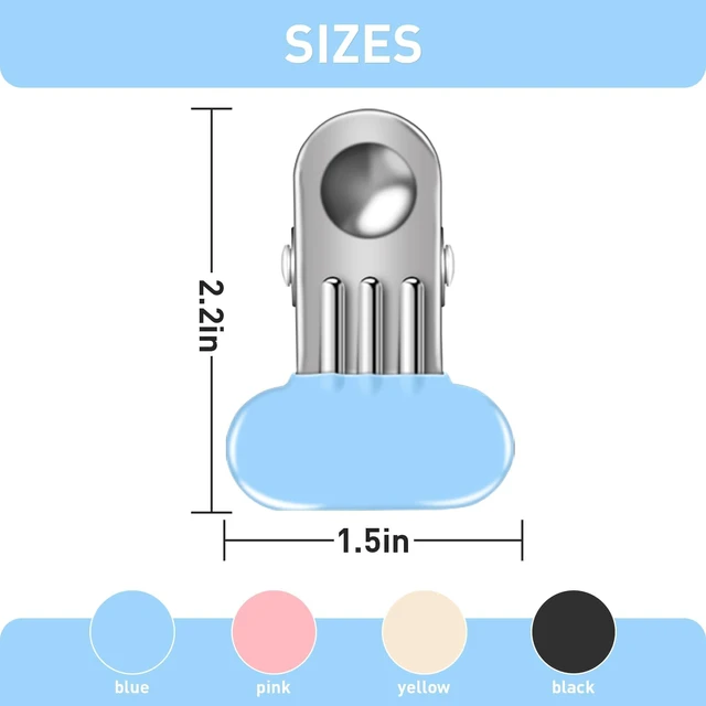 Alt view image 2 of 7 - Stainless Steel Clothes Pins, 60 Pack, 4 Assorted Colors | Rubber Coated No Mark, Windproof Metal, For Clothesline, Food Sealing, Photos, Home Organizing