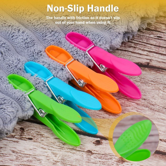 Alt view image 3 of 7 - 60 Pack Clothes Pins, Colored Plastic Clothespins, Strong Grip Laundry Clips, Non-Slip Washing Line Clips for Hanging Indoor & Outdoor Use, Durable and Lightweight