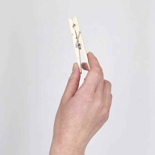 Alt view image 3 of 6 - Wood Clothespins with Spring Value Pack Set of 50 | Rust Resistant, Heavy-Duty Coil, Non-Slip Grip for Line Drying Laundry, Chip Clips, Crafts, 50 Pack