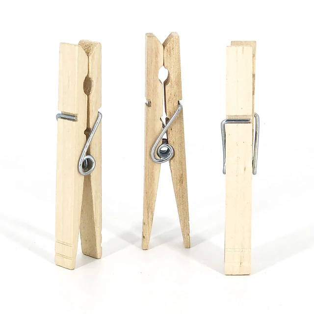 Alt view image 5 of 6 - Wood Clothespins with Spring Value Pack Set of 50 | Rust Resistant, Heavy-Duty Coil, Non-Slip Grip for Line Drying Laundry, Chip Clips, Crafts, 50 Pack