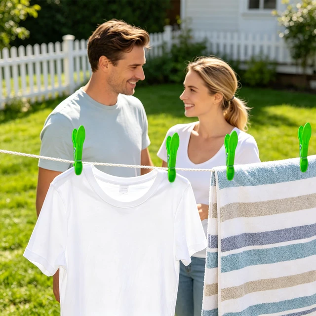 Alt view image 3 of 7 - 48 PCS Clothes Pins, Colored Clothespins for Clamping Tighter, Plastic Clothes Pins Heavy Duty Outdoor, Non-Slip Clips for Hanging Clothes, Socks, Towels, Crafts and Food Sealing