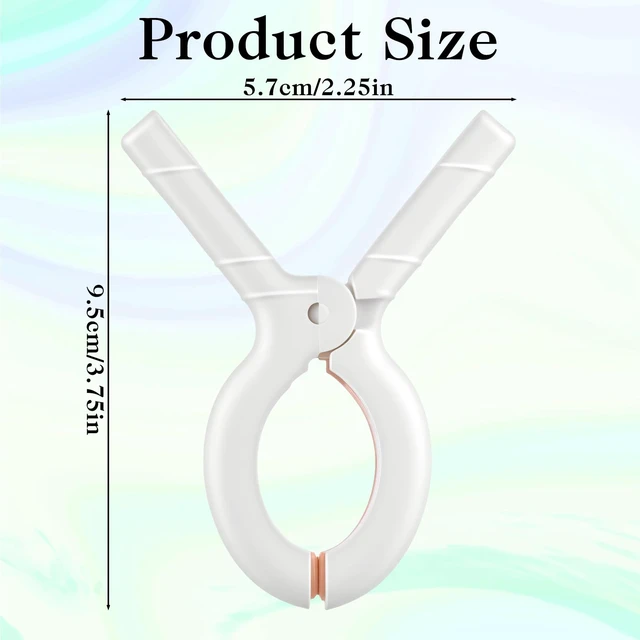 Alt view image 2 of 7 - 60 Pcs Beach Towel Clips, Heavy Duty Plastic Clothes Pins with Strong Grip, Windproof Laundry Clothespins for Blankets and Hanging Rack White