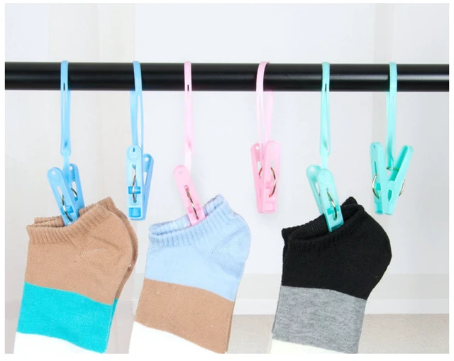 Alt view image 4 of 7 - Pack of 12 Clothes Peg Clip Pins Rope Hanging Clothesline Windproof Hanger (Multicolor)