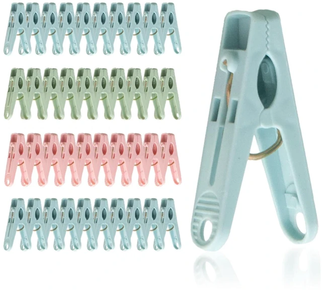 Main image of 40-Pack Multipurpose Plastic Clothespins for Laundry & Crafts