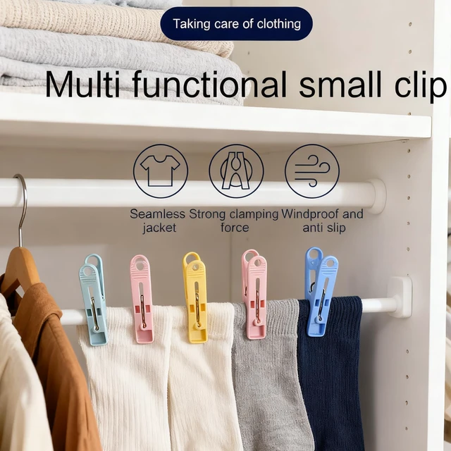Alt view image 2 of 7 - 40-Pack Multipurpose Plastic Clothespins for Laundry & Crafts