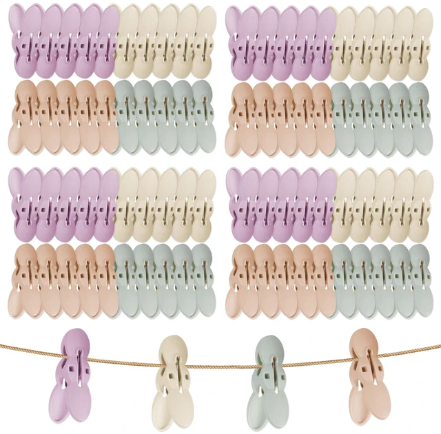 Main image of 60Pcs Plastic Clothespins Drying Line Pegs, Laundry Clip for Clothes