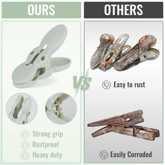 Alt view image 5 of 7 - 60Pcs Plastic Clothespins Drying Line Pegs, Laundry Clip for Clothes