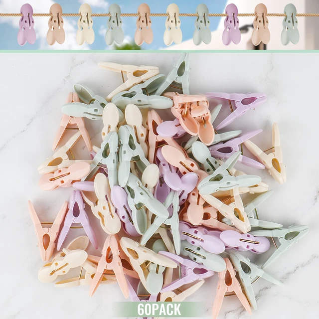 Alt view image 7 of 7 - 60Pcs Plastic Clothespins Drying Line Pegs, Laundry Clip for Clothes