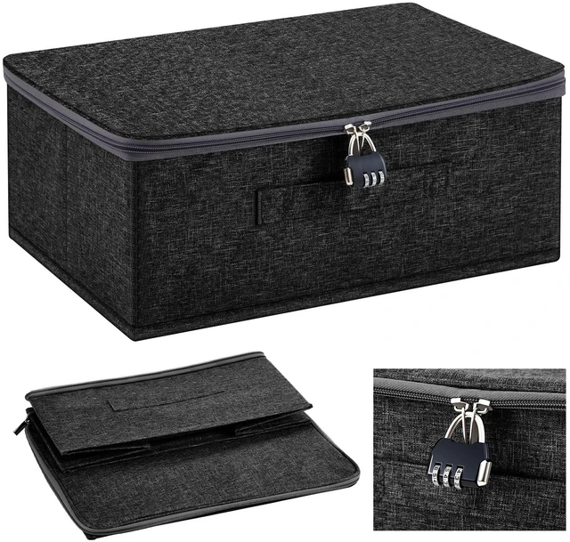 Main image of Discreet Lockable Toy Bag,Black,15 X 10 X 6.3 In | Discreet Case with Combo Lock for Privacy, Zipper Organizer Bin, Foldable Design for Bedroom Closet, Fits Adult Items