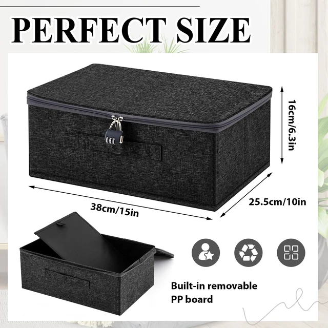 Alt view image 2 of 6 - Discreet Lockable Toy Bag,Black,15 X 10 X 6.3 In | Discreet Case with Combo Lock for Privacy, Zipper Organizer Bin, Foldable Design for Bedroom Closet, Fits Adult Items