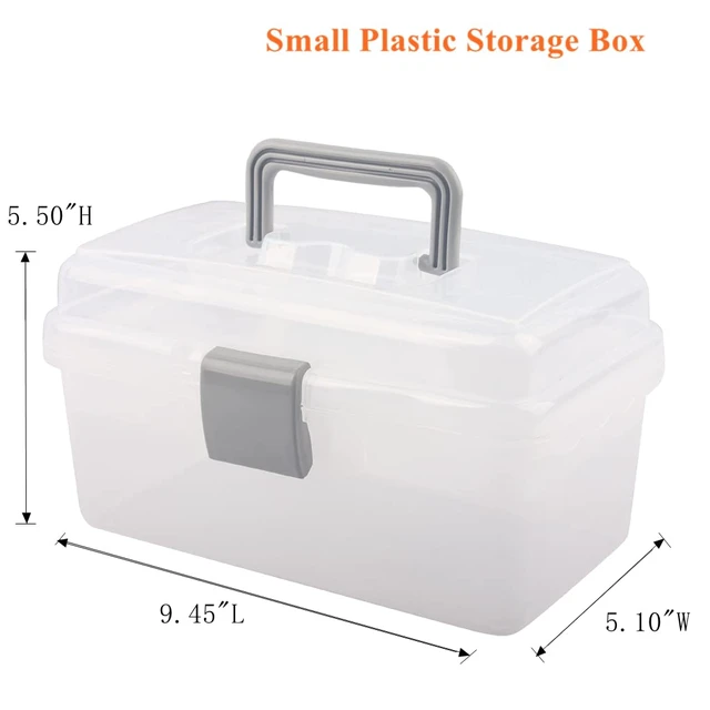 Alt view image 2 of 6 - Multipurpose Plastic Storage Container Box with Handle and Latch Lock, Clear Gray