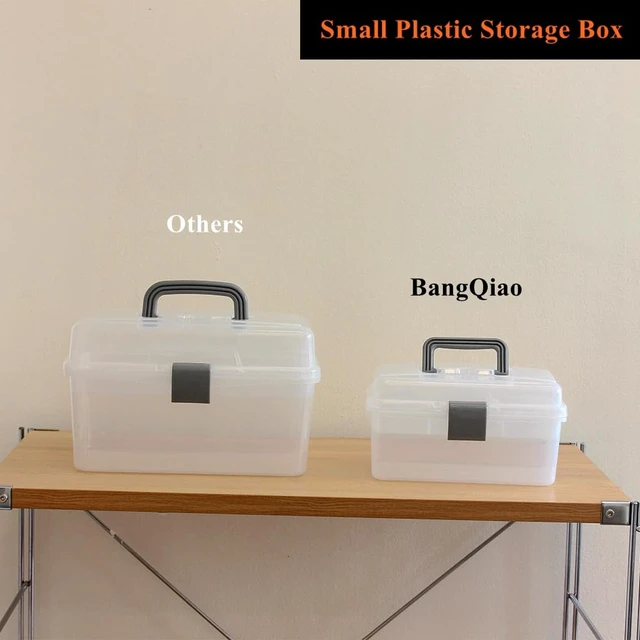 Alt view image 6 of 6 - Multipurpose Plastic Storage Container Box with Handle and Latch Lock, Clear Gray