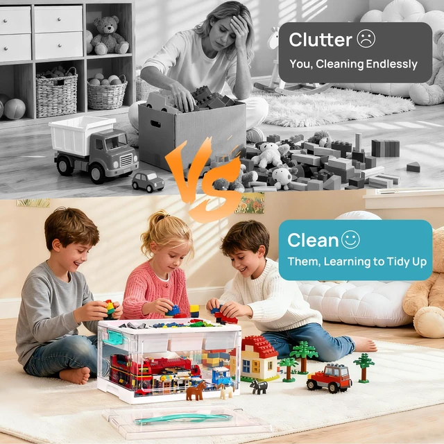 Alt view image 2 of 7 - 24 QT Clear Craft Organizer with Removable Tray & Dividers, 1 Pack | Storage Box for Coloring Books, Modeling Clay, Molds and Art Supplies, Keeps Craft Materials Organized and Easy to Access
