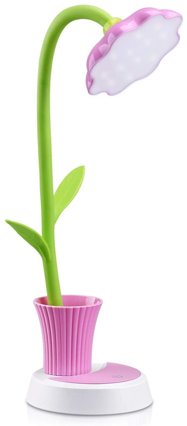 Main image of Desk Lamp for Kids Sunflower LED Charging Table Lamp Support Eye Protection Small Desk Folding for Reading,Study and Office, Adjustable Brightness - Pink