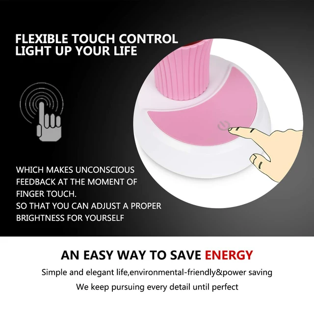 Alt view image 3 of 7 - Desk Lamp for Kids Sunflower LED Charging Table Lamp Support Eye Protection Small Desk Folding for Reading,Study and Office, Adjustable Brightness - Pink