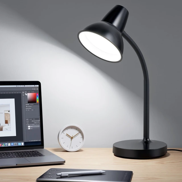 Main image of LED Desk Lamps for Home Office, Flexible Gooseneck Eye-Caring Study Lamps Energy-Saving Desk Light, Anti-tip Heavy Duty Bedside Reading Light, Desk Lamps for College Dorm, Home Office, with 1.6m Cord