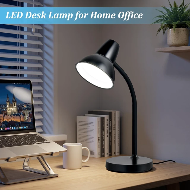 Alt view image 5 of 7 - LED Desk Lamps for Home Office, Flexible Gooseneck Eye-Caring Study Lamps Energy-Saving Desk Light, Anti-tip Heavy Duty Bedside Reading Light, Desk Lamps for College Dorm, Home Office, with 1.6m Cord